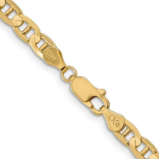 20" 10k Yellow Gold 4.5mm Concave Anchor Chain