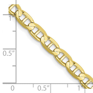 20" 10k Yellow Gold 4.5mm Concave Anchor Chain