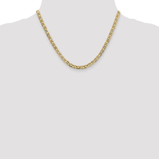 18" 10k Yellow Gold 4.5mm Concave Anchor Chain