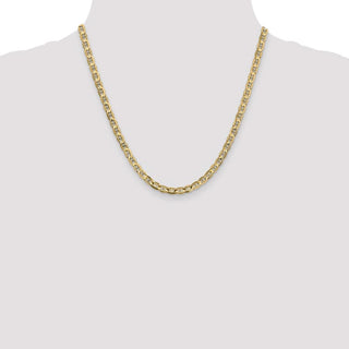 20" 10k Yellow Gold 4.5mm Concave Anchor Chain