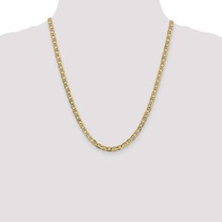 22" 10k Yellow Gold 4.5mm Concave Anchor Chain