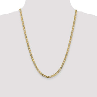 24" 10k Yellow Gold 4.5mm Concave Anchor Chain