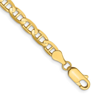 7" 10k Yellow Gold 4.5mm Concave Anchor Chain