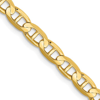18" 10k Yellow Gold 4.5mm Concave Anchor Chain