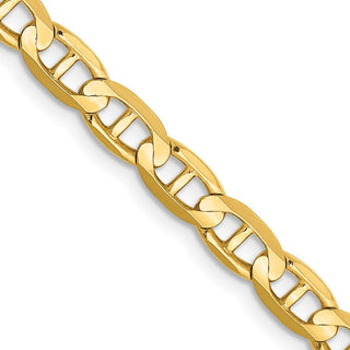 20" 10k Yellow Gold 4.5mm Concave Anchor Chain