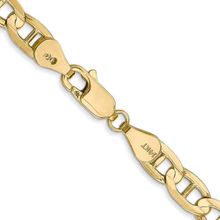 26" 10k Yellow Gold 5.25mm Concave Anchor Chain