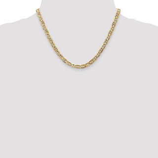 18" 10k Yellow Gold 5.25mm Concave Anchor Chain