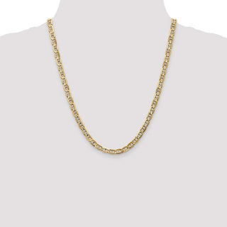 22" 10k Yellow Gold 5.25mm Concave Anchor Chain