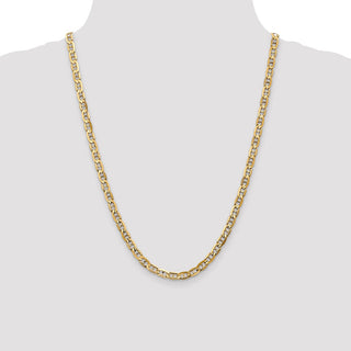 24" 10k Yellow Gold 5.25mm Concave Anchor Chain