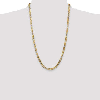 26" 10k Yellow Gold 5.25mm Concave Anchor Chain