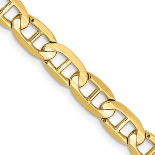 18" 10k Yellow Gold 5.25mm Concave Anchor Chain
