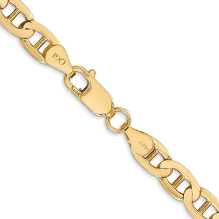 24" 10k Yellow Gold 6.25mm Concave Anchor Chain