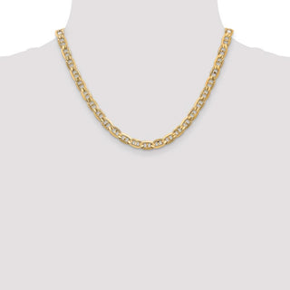 18" 10k Yellow Gold 6.25mm Concave Anchor Chain