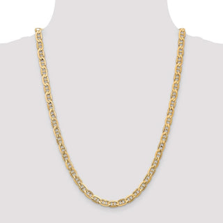 24" 10k Yellow Gold 6.25mm Concave Anchor Chain
