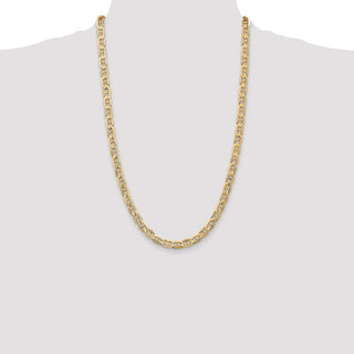 26" 10k Yellow Gold 6.25mm Concave Anchor Chain
