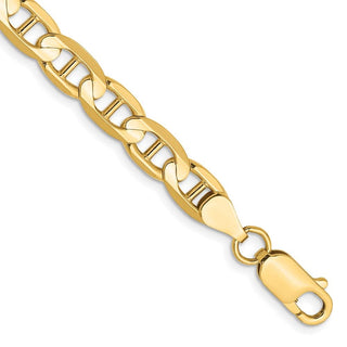 8" 10k Yellow Gold 6.25mm Concave Anchor Chain