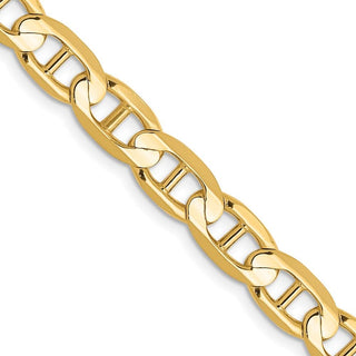 20" 10k Yellow Gold 6.25mm Concave Anchor Chain