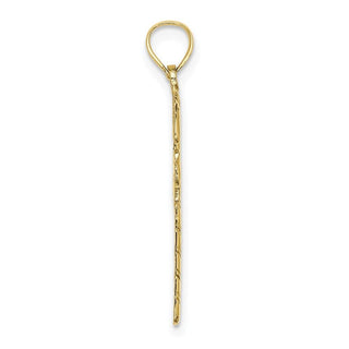 10k Yellow Gold Solid Polished Candy Cane Pendant