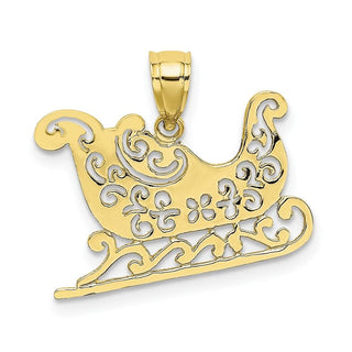 10k Yellow Gold Polished Sleigh Pendant