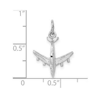 10k White Gold 3-D Airplane Charm