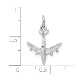10k White Gold 3-D Airplane Charm