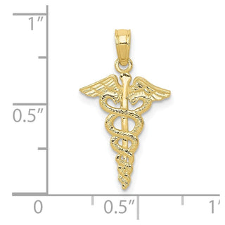 10K Yellow Gold Caduceus Pendant 10D1236