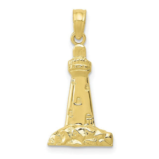 10k Yellow Gold Lighthouse Pendant