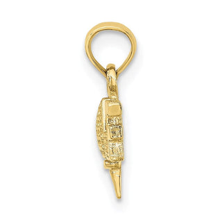 10k Yellow Gold Solid Polished Golf Pendant