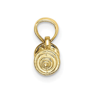 10k Yellow Gold Solid Polished 3-Dimensional Dumbbell Pendant