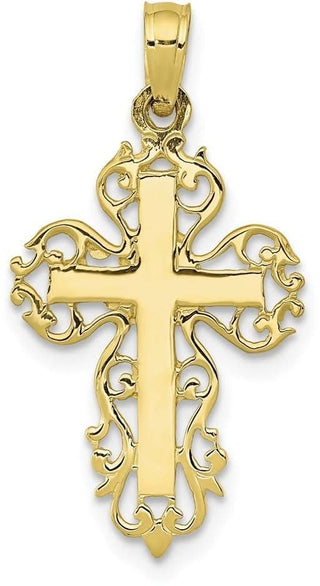10k Yellow Gold Fancy Cross Pendant