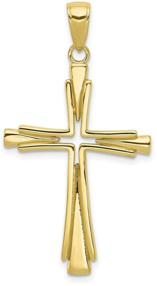 10k Yellow Gold Polished Solid Cross Pendant