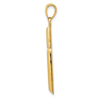 10k Yellow Gold Tubular Cross Pendant 10D1660