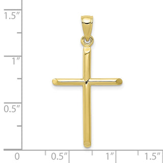 10k Yellow Gold Tubular Cross Pendant 10D1660