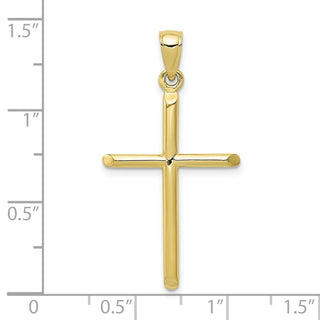 10k Yellow Gold Tubular Cross Pendant 10D1660