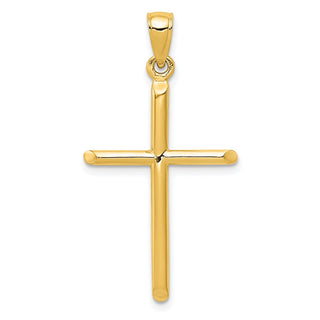 10k Yellow Gold Tubular Cross Pendant 10D1660