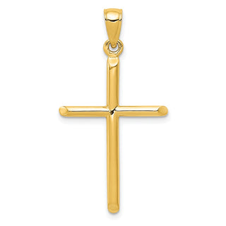 10k Yellow Gold Tubular Cross Pendant 10D1660