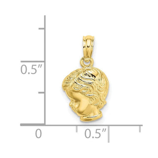 10K Yellow Gold Boy Head Charm