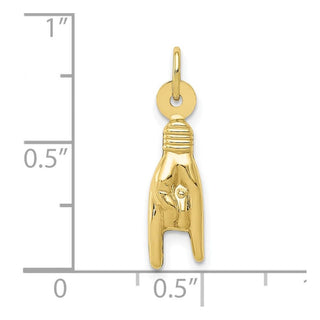 10K Yellow Gold Rock On Sign Charm