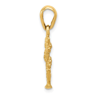 10K Yellow Gold 3-D Cactus Pendant