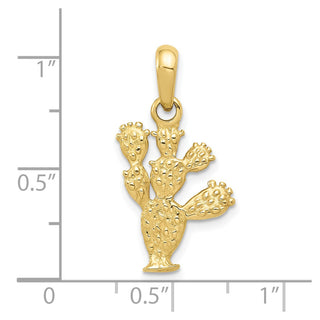 10K Yellow Gold 3-D Cactus Pendant