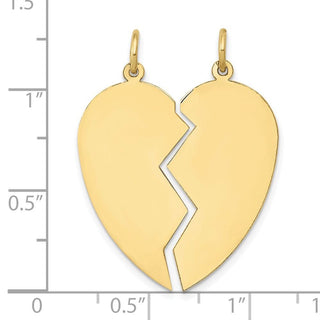 10K Yellow Gold 2 piece Heart Charm Set