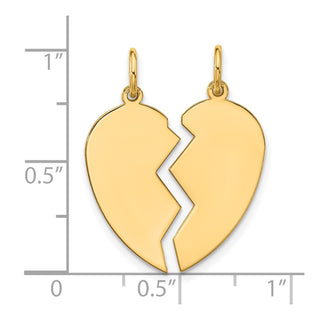 10K Yellow Gold 2 piece Small Heart Charm