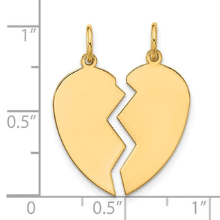10K Yellow Gold 2 piece Small Heart Charm