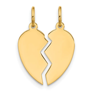 10K Yellow Gold 2 piece Extra Small Heart Charm