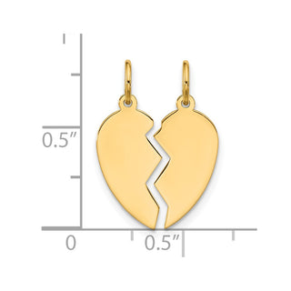 10K Yellow Gold 2 piece Extra Small Heart Charm