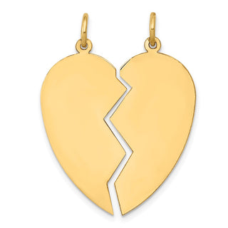 10K Yellow Gold 2 piece Heart Charm Set