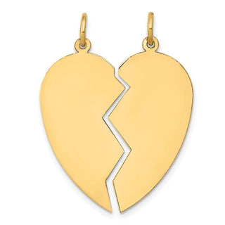 10K Yellow Gold 2 piece Heart Charm Set