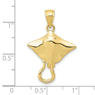 10K Yellow Gold Stingray Pendant 10D3411
