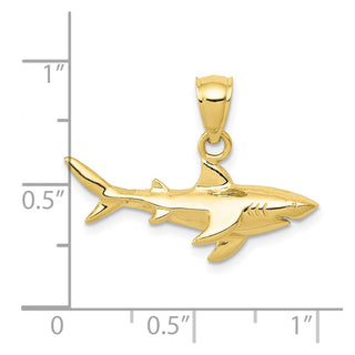 10K Yellow Gold Shark Pendant