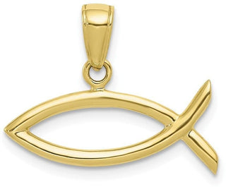 10k Yellow Gold Ichthus Fish Pendant
